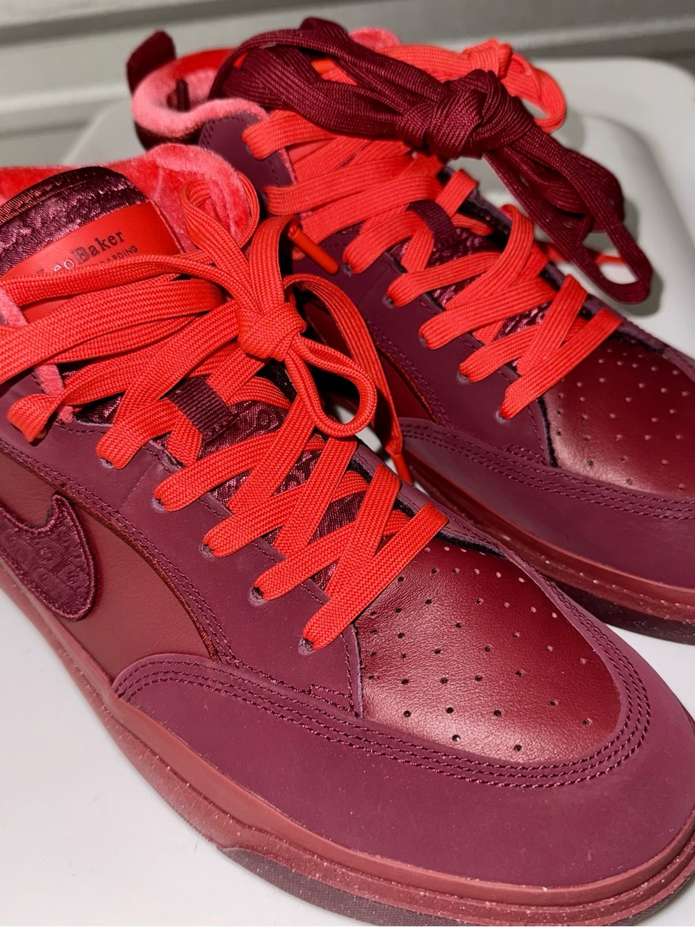 Nike Men's SB React Leo Baker’s- Dark Beetroot with extra laces
